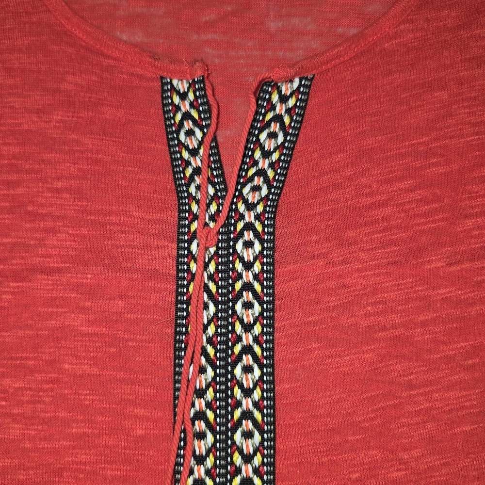 Cato Orange Short Sleeve V Neck Embroidered Top Size XL - Picture 7 of 7